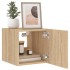 Muebles de TV pared luces LED 2 uds roble Sonoma 30,5x35x30