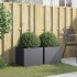 Jardineras 2 unidades acero gris antracita 42x40x39