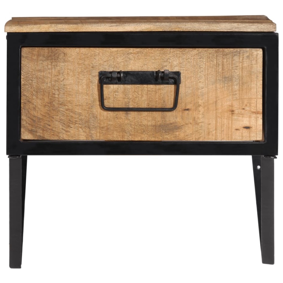 Mesita de noche madera maciza de mango 40x35x40