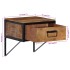 Mesita de noche madera maciza de mango 40x35x40