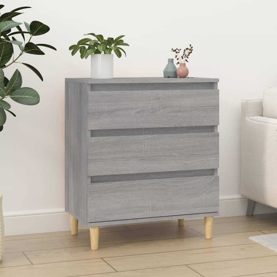 Aparador de madera contrachapada gris Sonoma 60x35x70