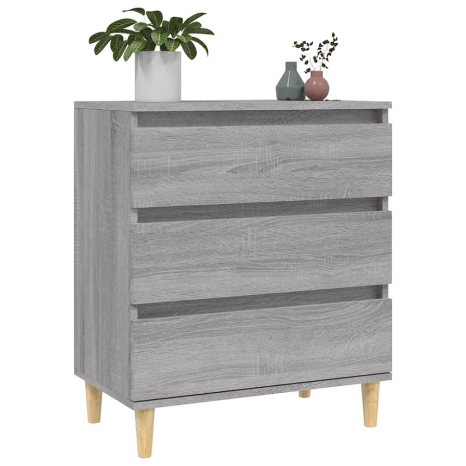 Aparador de madera contrachapada gris Sonoma 60x35x70