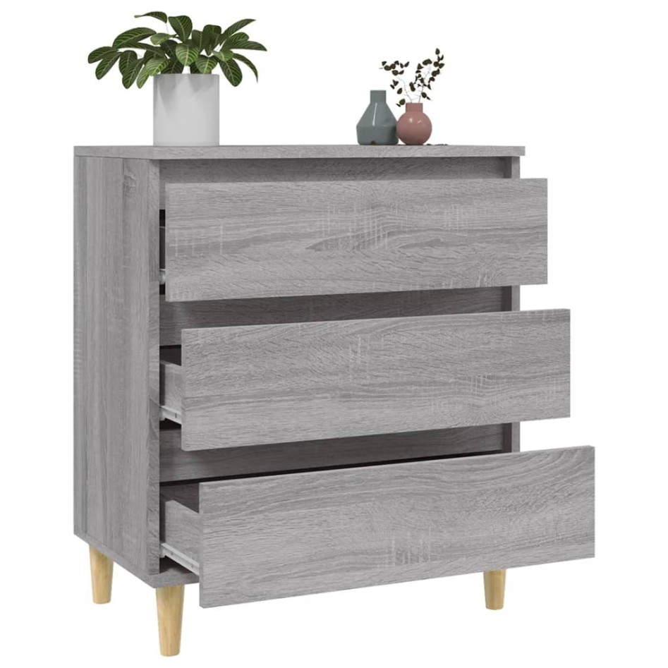 Aparador de madera contrachapada gris Sonoma 60x35x70