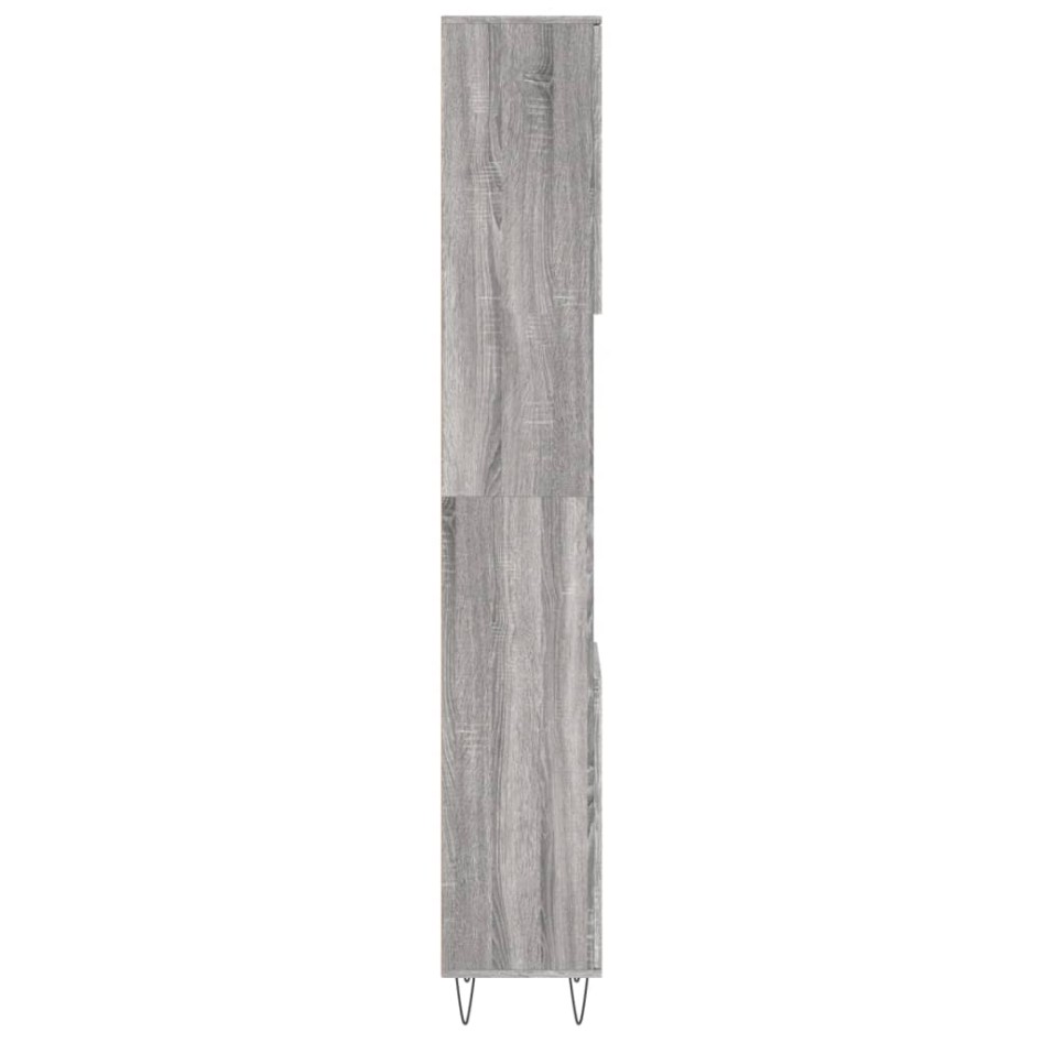 Armario de baño madera contrachapada gris Sonoma 30x30x190