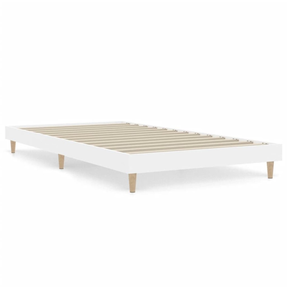 Estructura de cama madera de ingeniería blanca 90x200