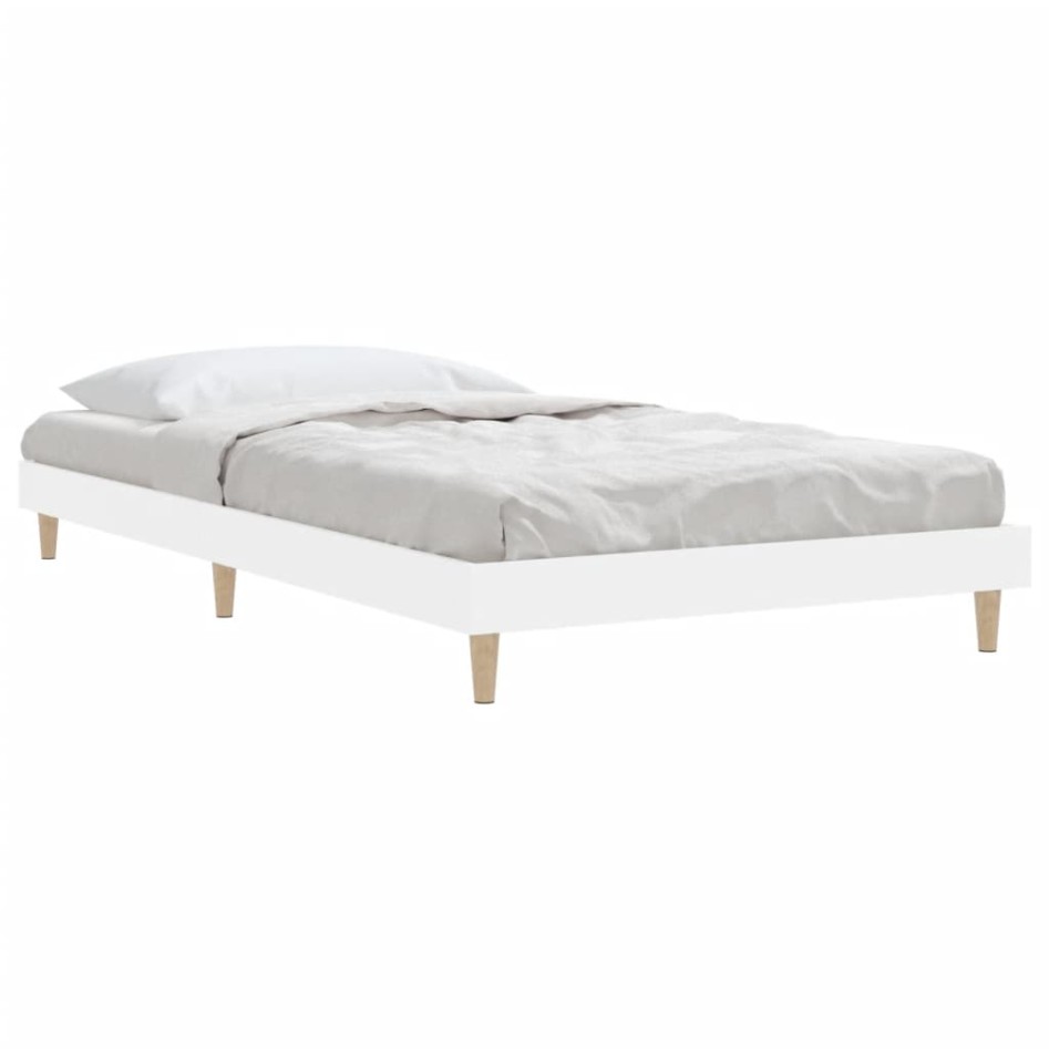 Estructura de cama madera de ingeniería blanca 90x200