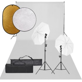 Kit de estudio fotográfico con set de luces, fondo y
