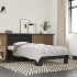 Estructura de cama madera de ingeniería y metal negro 90x200