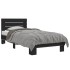 Estructura de cama madera de ingeniería y metal negro 90x200