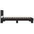 Estructura de cama madera de ingeniería y metal negro 90x200