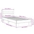 Estructura de cama madera de ingeniería y metal negro 90x200