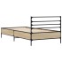 Estructura cama madera ingeniería metal roble Sonoma 90x200