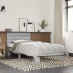 Estructura cama madera ingeniería metal gris Sonoma 100x200 cm