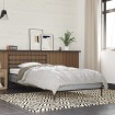 Estructura cama madera ingeniería metal gris Sonoma 90x190 cm
