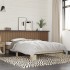 Estructura cama madera ingeniería metal roble Sonoma 90x200