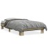 Estructura cama madera ingeniería metal roble Sonoma 90x200