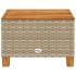 Mesa de jardín ratán sintético madera acacia beige 55x55x36