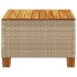 Mesa de jardín ratán sintético madera acacia beige 55x55x36