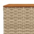 Mesa de jardín ratán sintético madera acacia beige 55x55x36