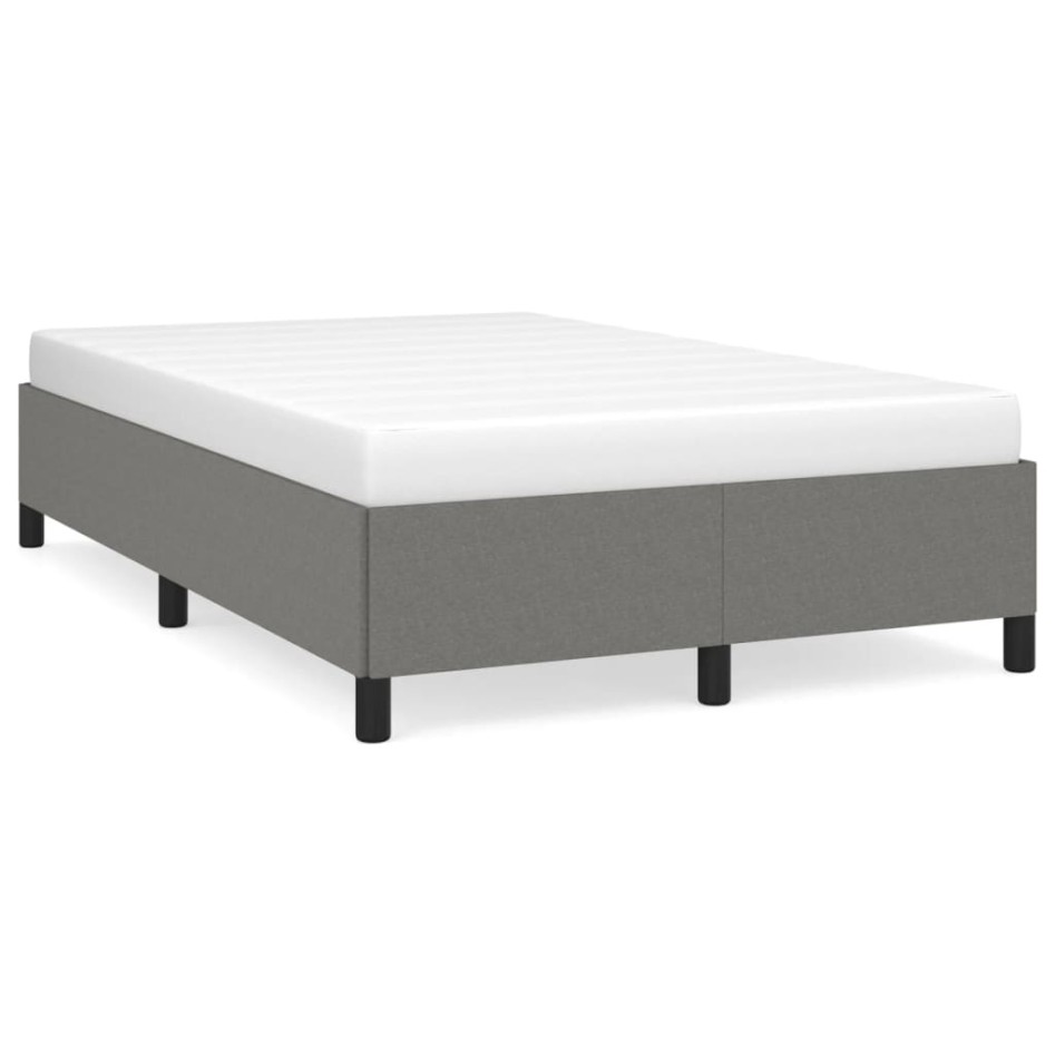 Estructura de cama sin colchón tela gris oscuro 120x190
