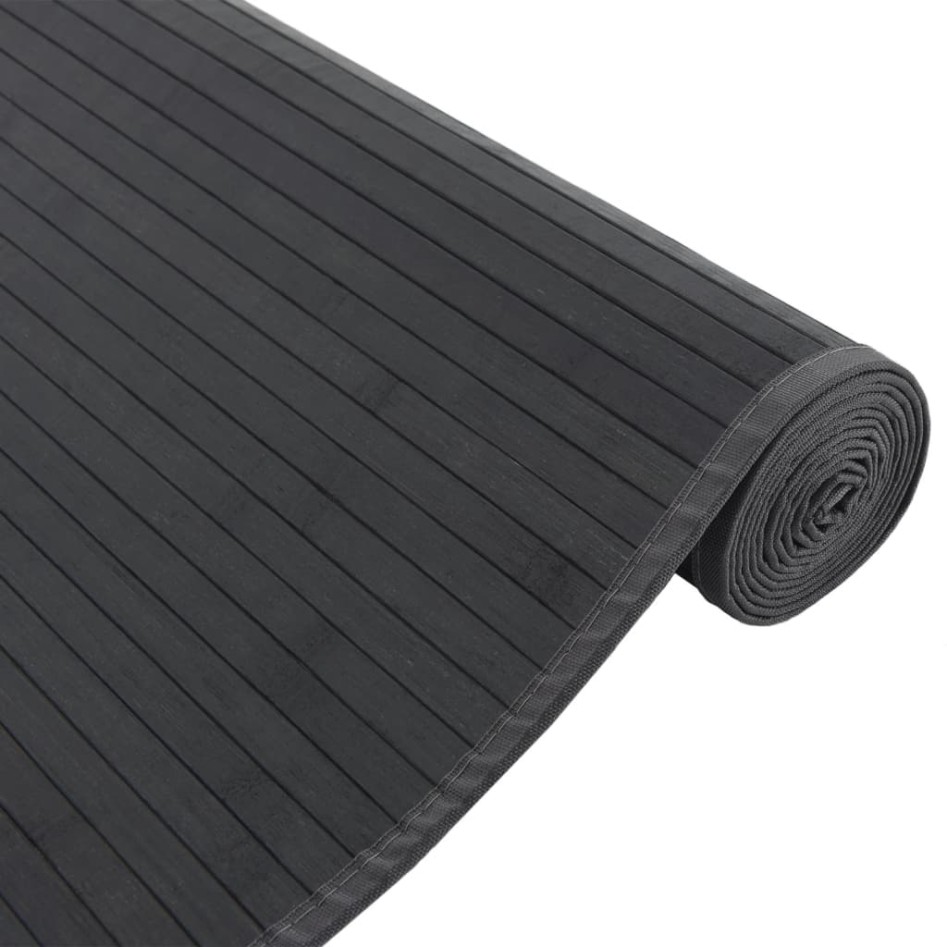 Alfombra rectangular bambú negro 80x1000