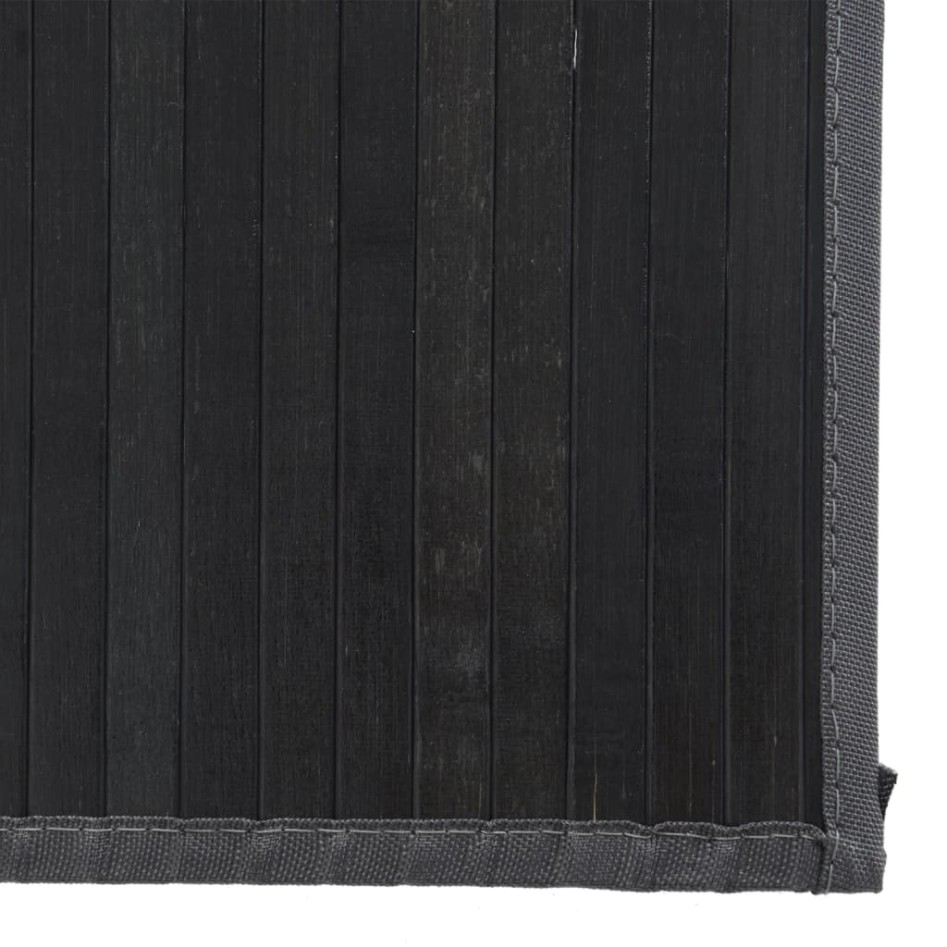Alfombra rectangular bambú negro 80x1000