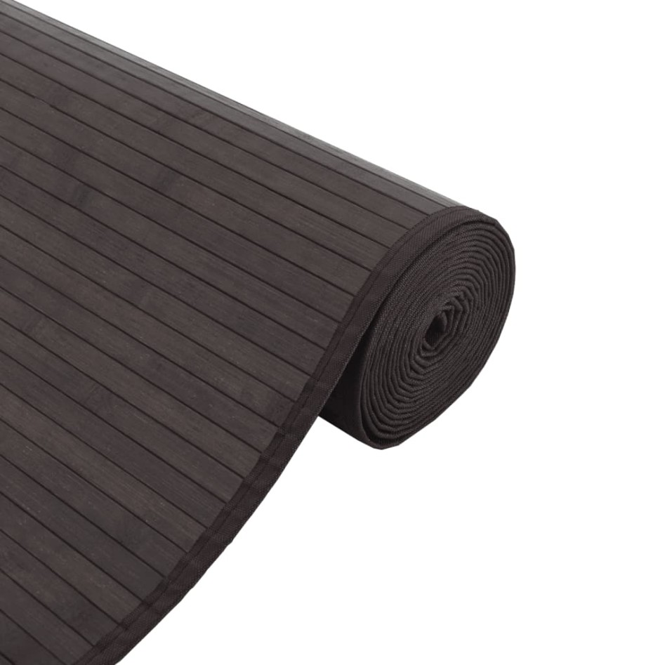 Alfombra rectangular bambú marrón oscuro 60x1000