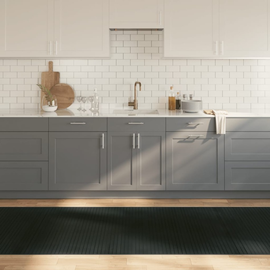 Alfombra rectangular bambú gris 100x1000