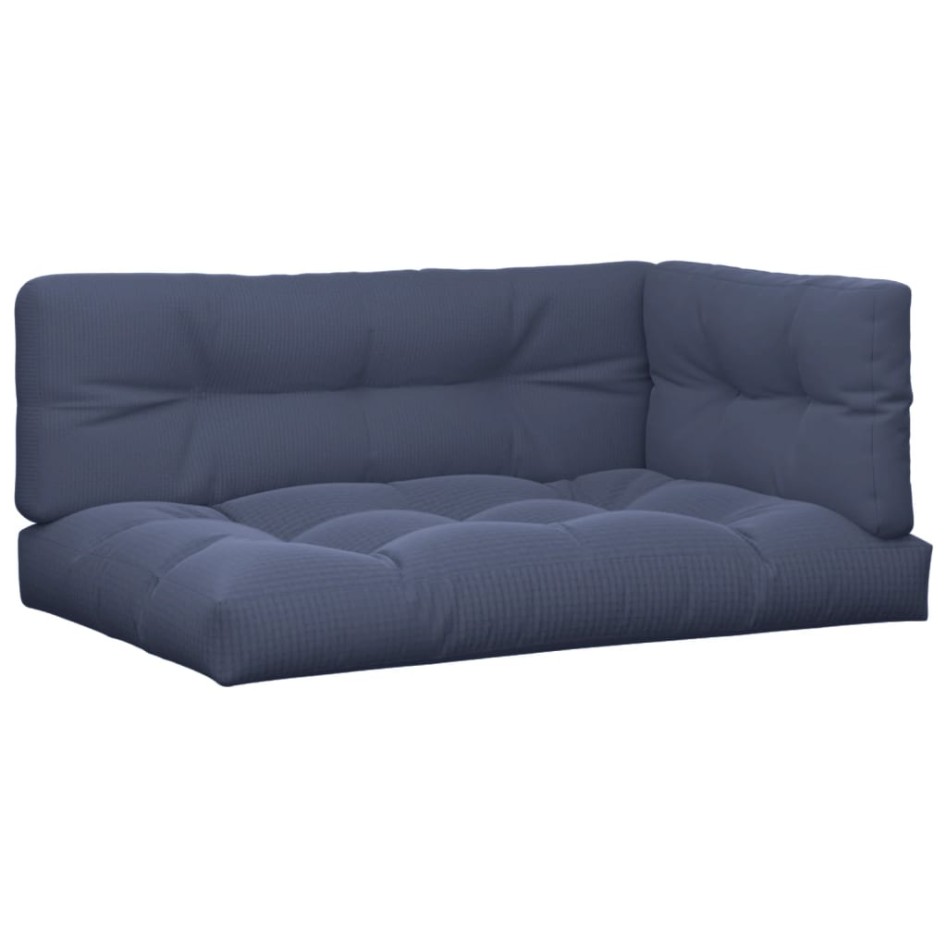 Cojines para muebles de palets 3 unidades tela azul