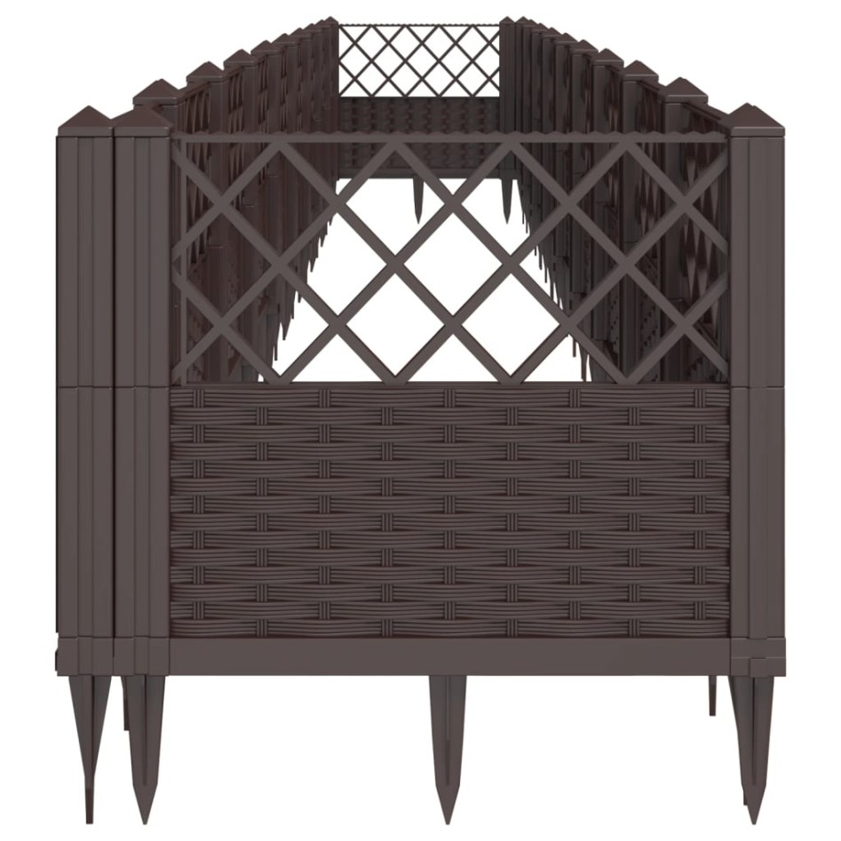 Jardinera con clavijas PP marrón 363,5x43,5x43,5