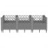 Jardinera con clavijas PP gris claro 123,5x43,5x43,5