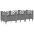 Jardinera con clavijas PP gris claro 123,5x43,5x43,5