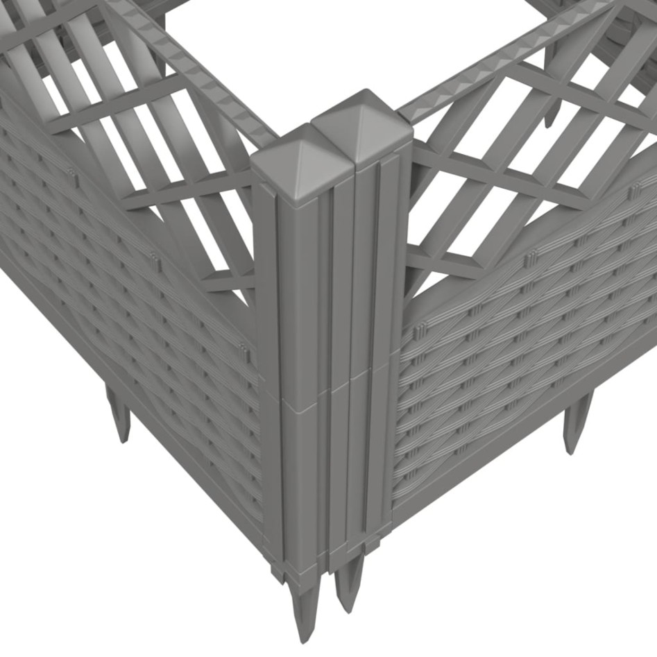 Jardinera con clavijas PP gris claro 123,5x43,5x43,5