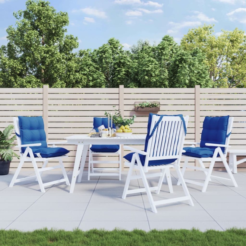 Cojines para silla respaldo bajo 4 uds tela Oxford azul