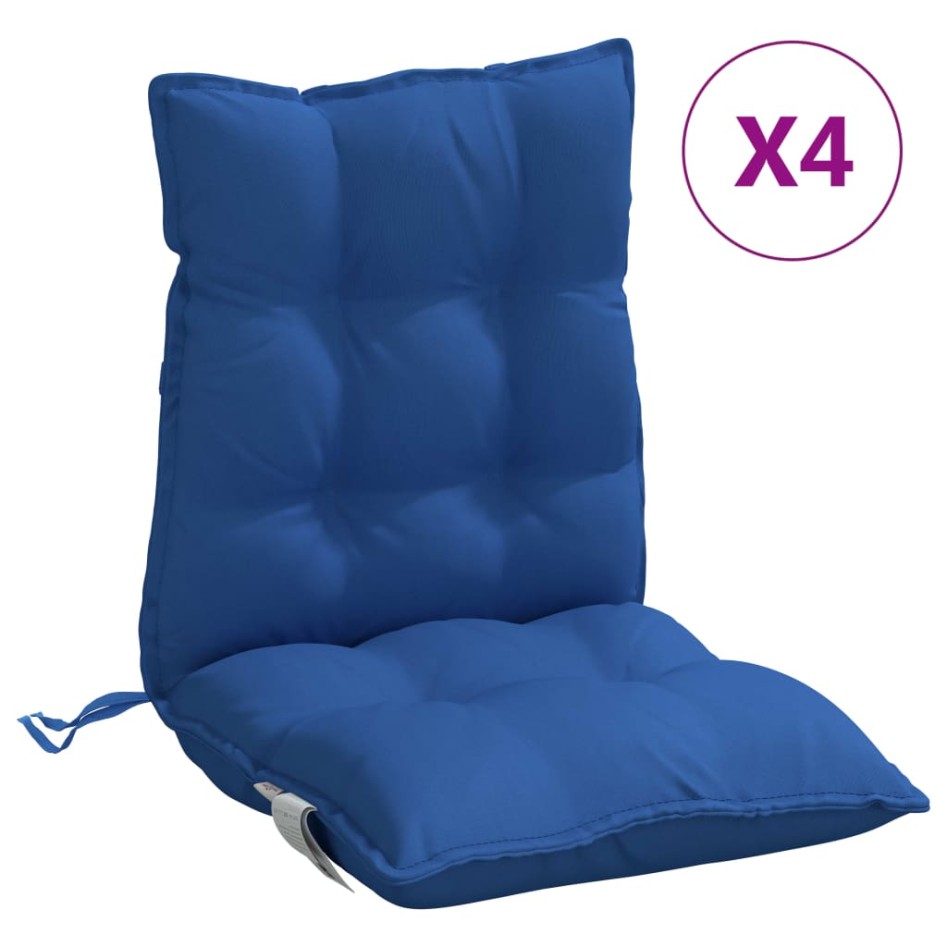 Cojines para silla respaldo bajo 4 uds tela Oxford azul