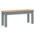 Banco de comedor Panama madera maciza de pino gris 105x30x45