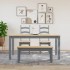 Banco de comedor Panama madera maciza de pino gris 105x30x45