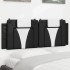 Cabecero de cama acolchado cuero sintético negro blanco 140