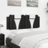 Cabecero de cama acolchado cuero sintético negro blanco 140