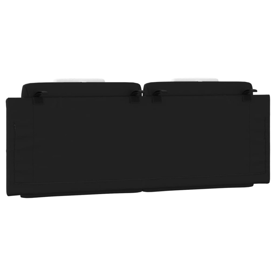 Cabecero de cama acolchado cuero sintético negro blanco 140