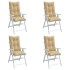 Cojines silla respaldo alto 4 uds tela beige melange
