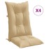 Cojines silla respaldo alto 4 uds tela beige melange