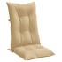 Cojines silla respaldo alto 4 uds tela beige melange