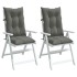 Cojines para silla respaldo alto 2 uds tela gris oscuro