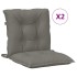 Cojines para silla respaldo bajo 2 ud tela gris oscuro