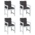 Cojines silla respaldo bajo 4 ud tela gris antracita