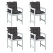 Cojines silla respaldo bajo 4 ud tela gris antracita melange