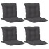 Cojines silla respaldo bajo 4 ud tela gris antracita