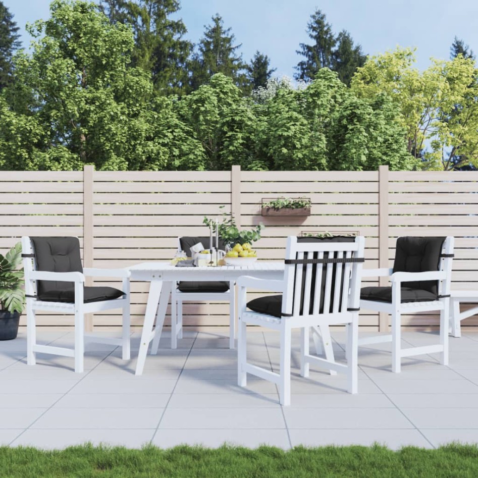 Cojines silla respaldo bajo 4 ud tela gris antracita