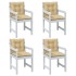 Cojines silla respaldo bajo 4 ud tela beige melange 100x50x7